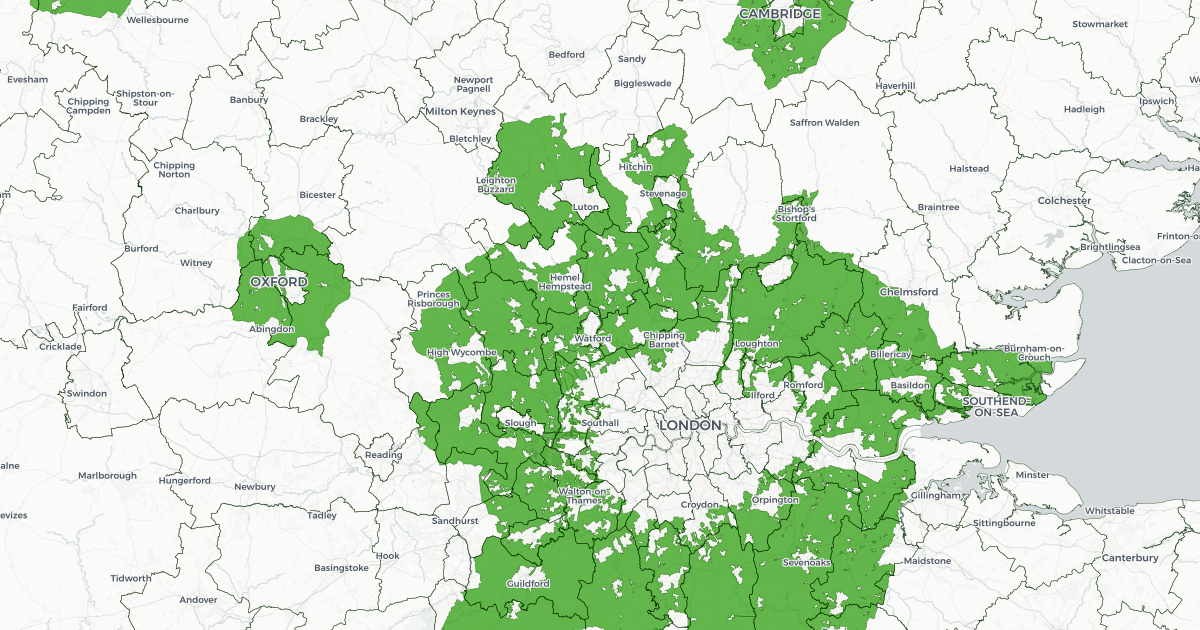 Green Belt Land Uk Map